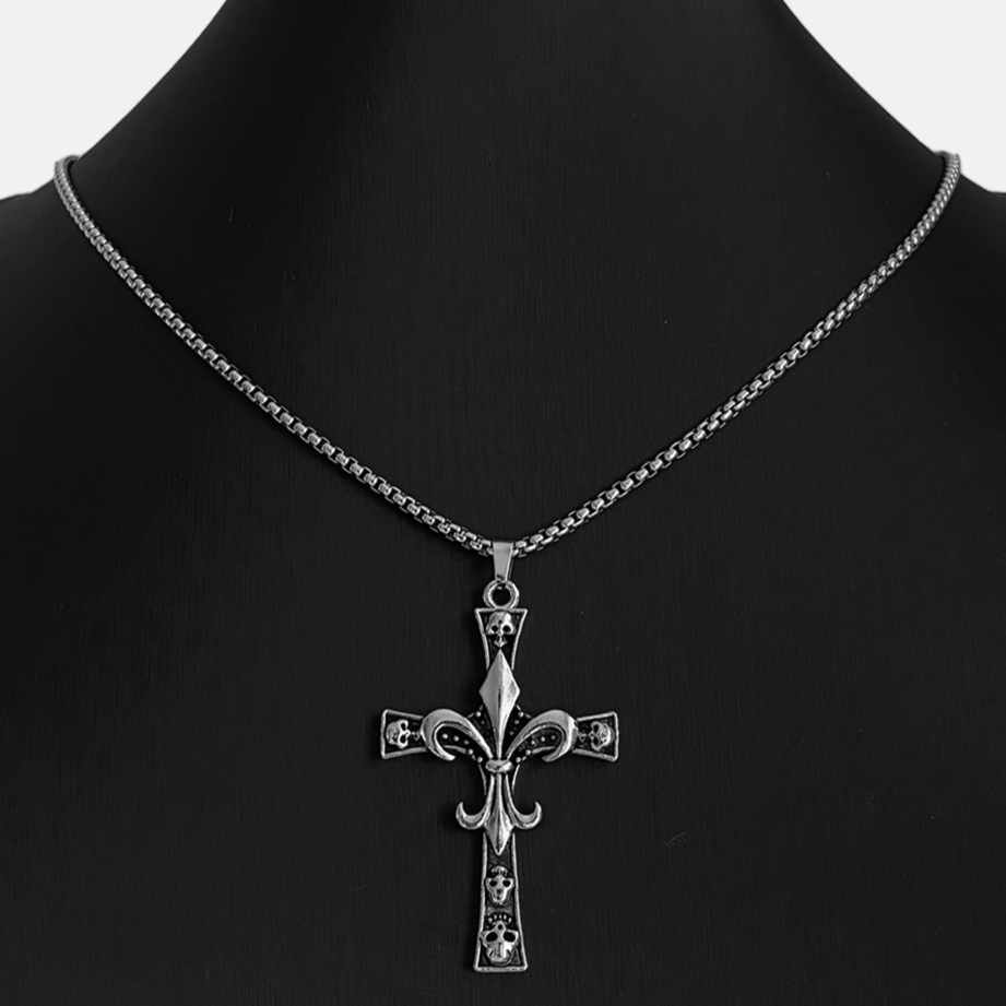Engraved Cross Unisex Necklace