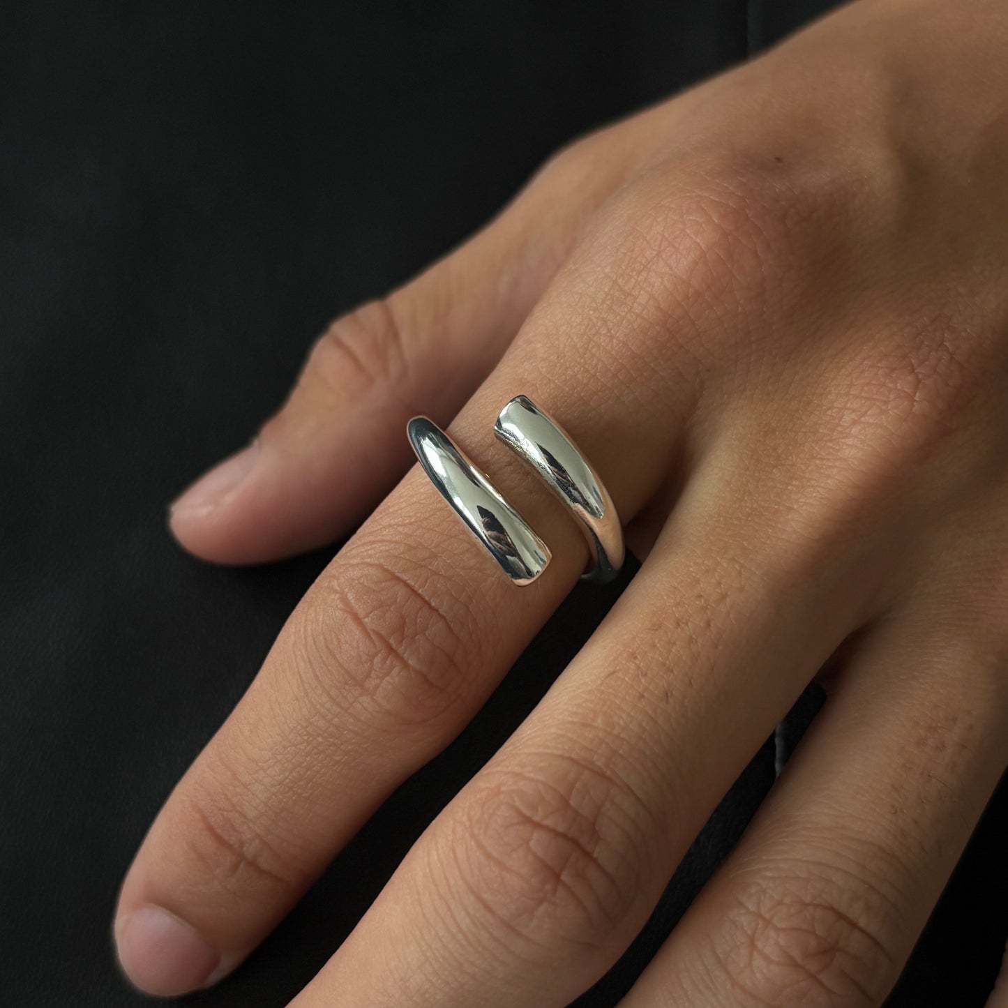 Intertwined Echoes Unisex Silver Ring