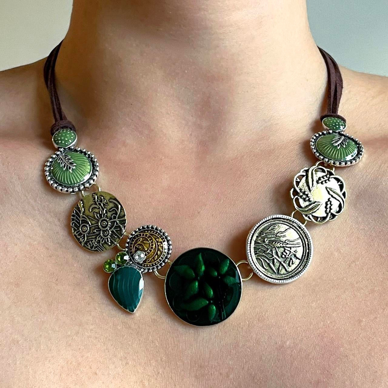 Forest Adventure Pendant Vintage Necklace