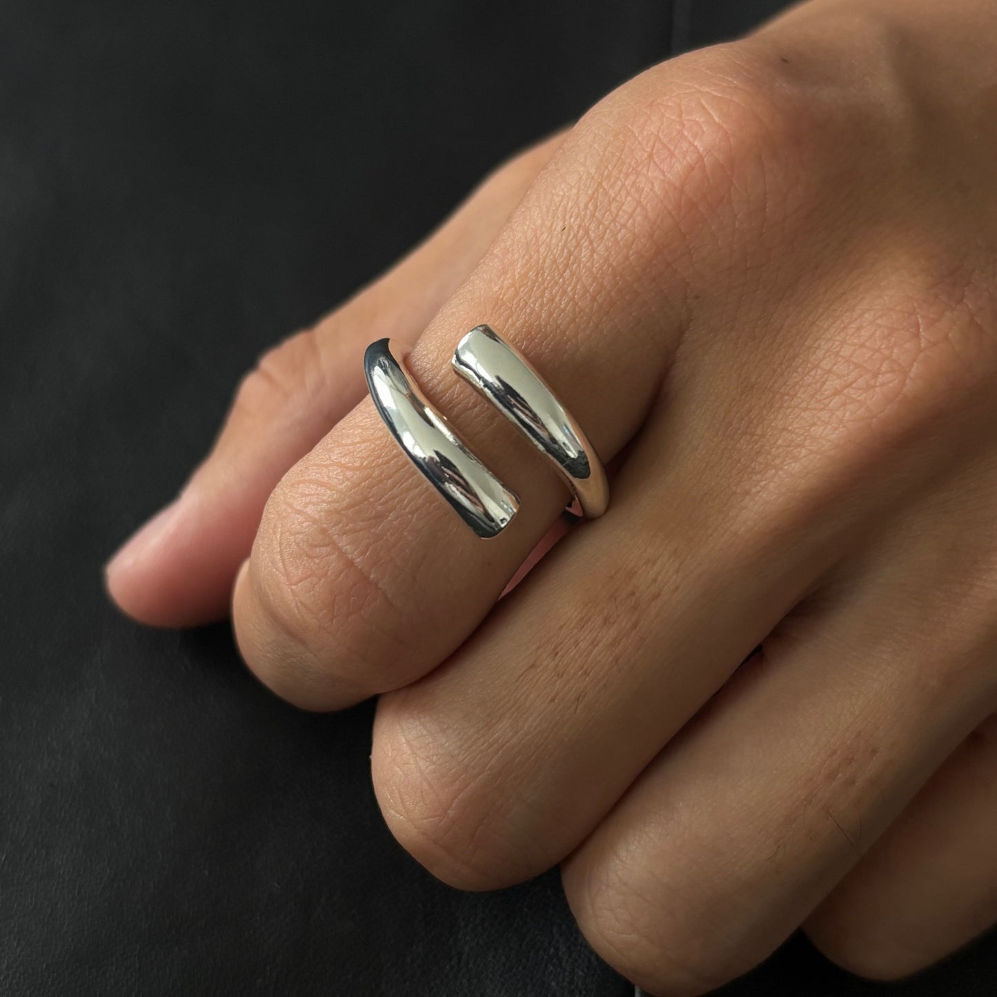 Intertwined Echoes Unisex Silver Ring