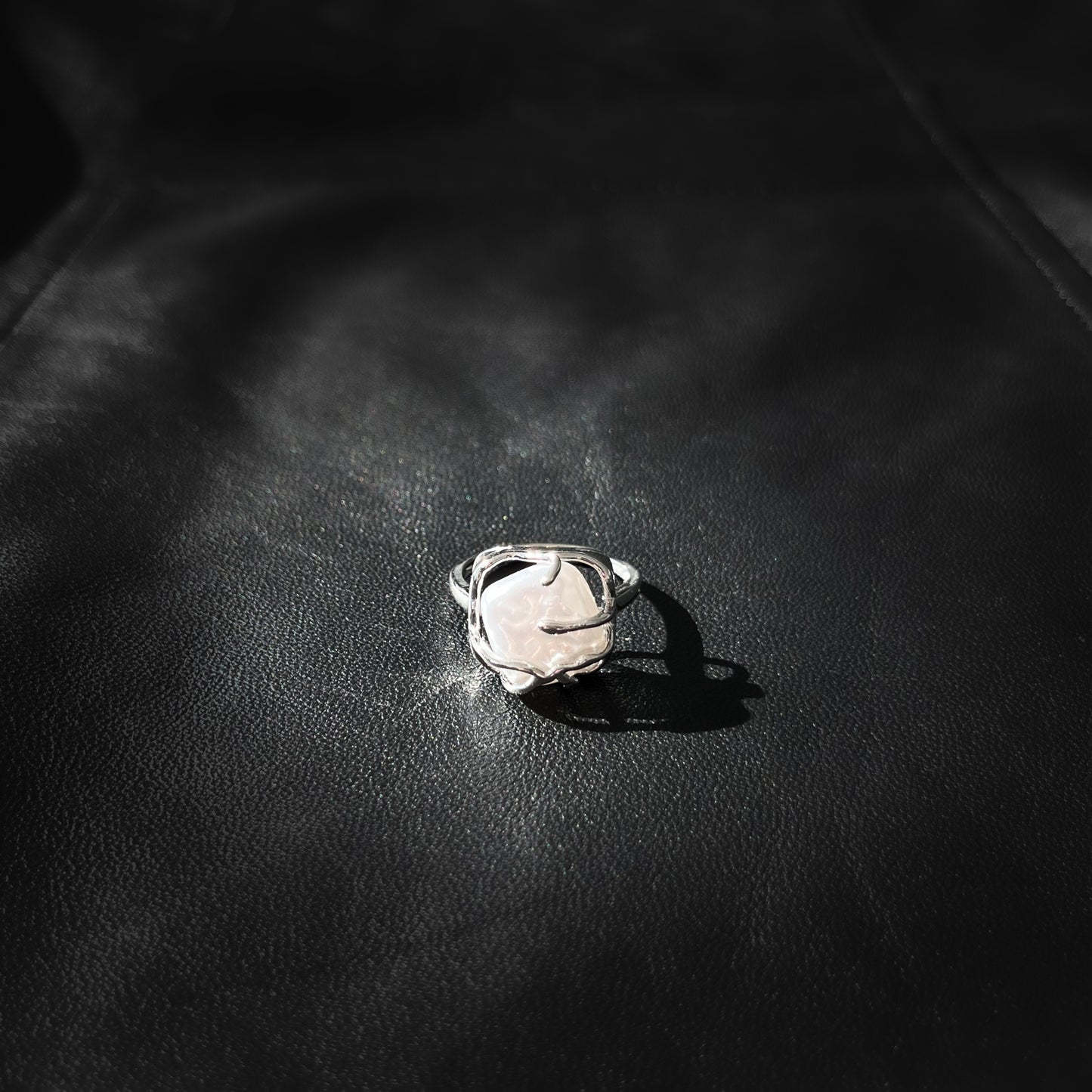 Sterling Silver Encased Pearl Ring