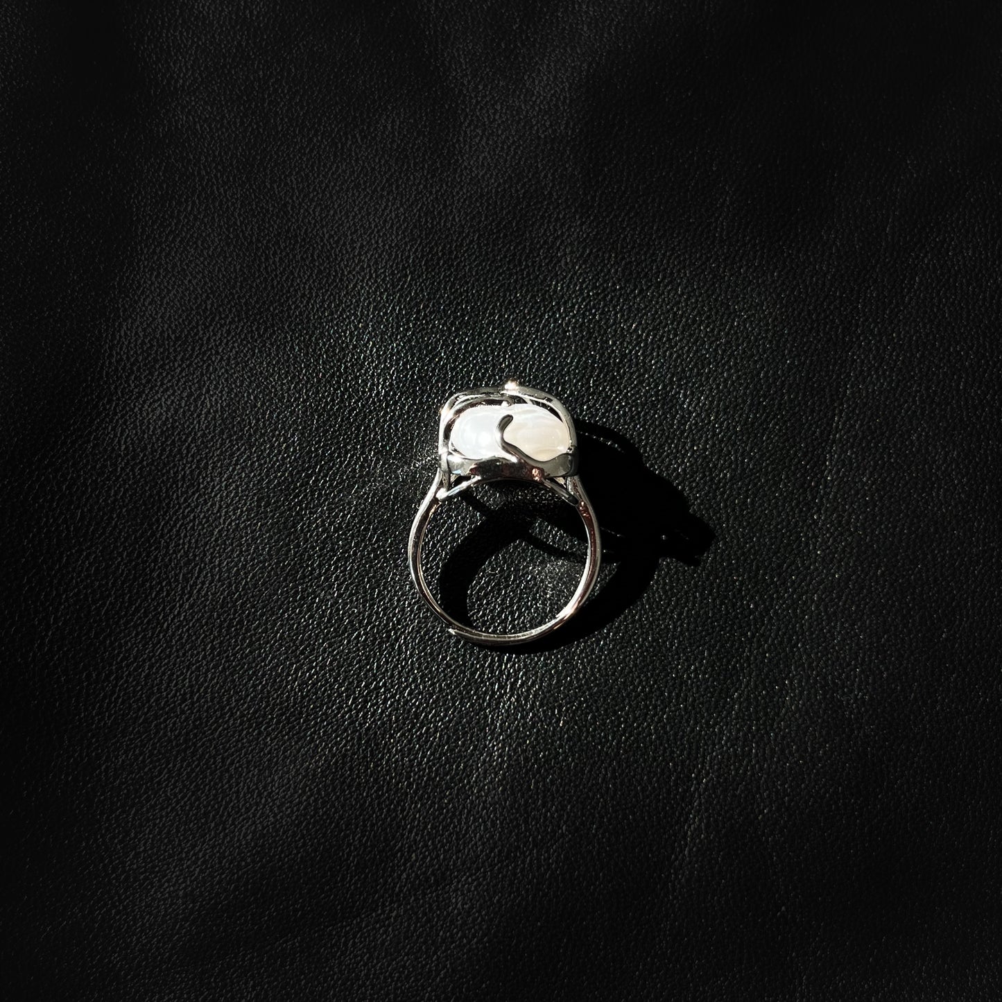Sterling Silver Encased Pearl Ring