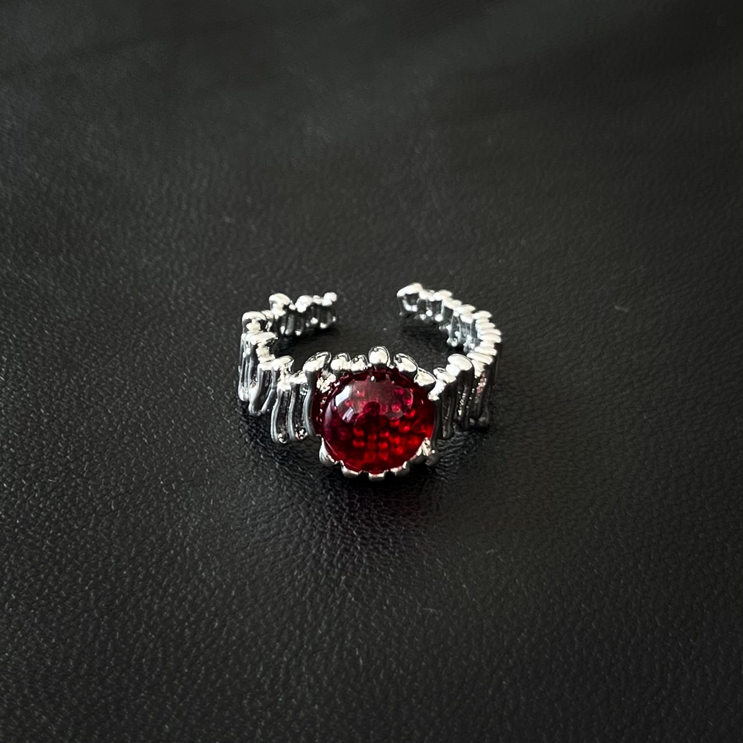 Crimson Eternity Silver Ring
