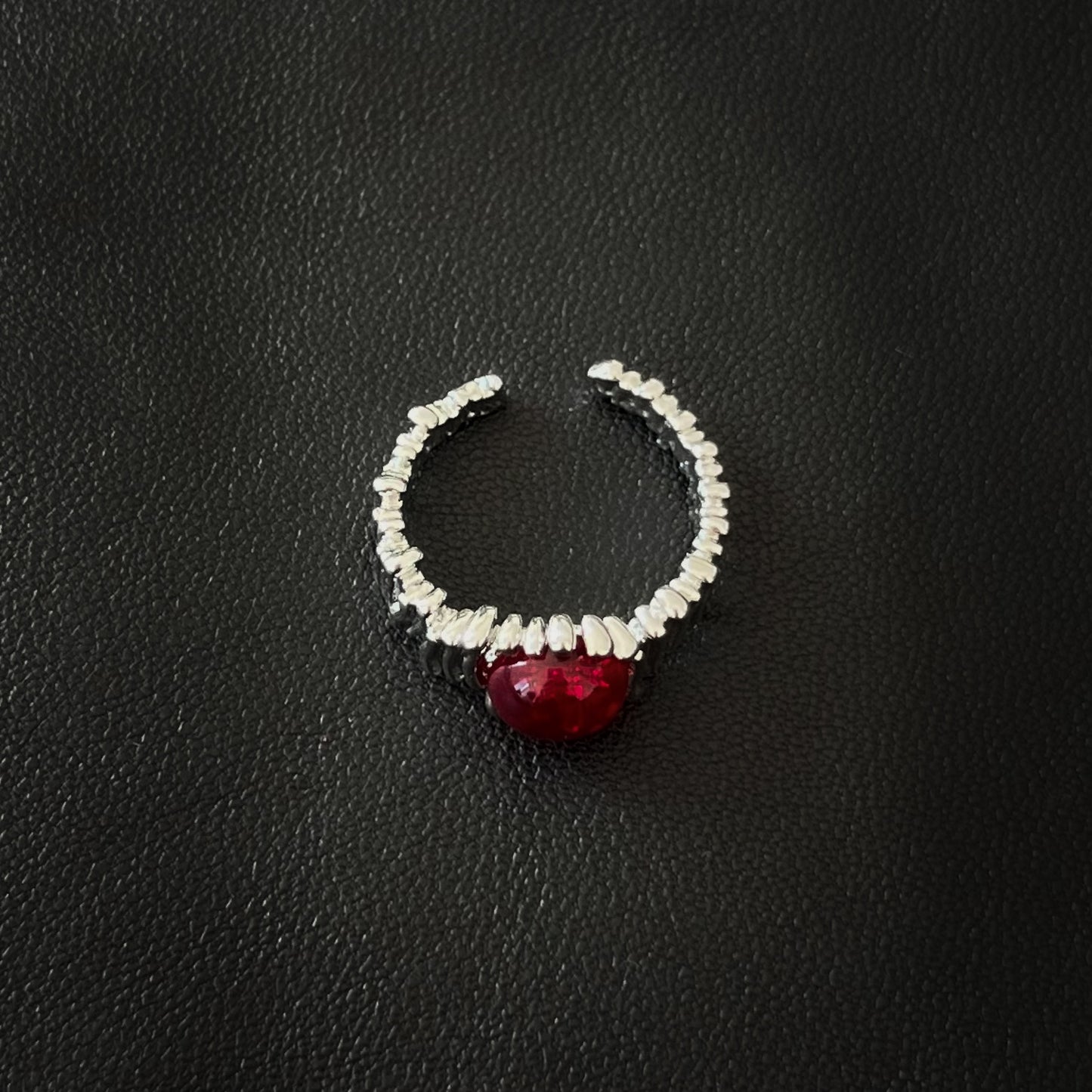 Crimson Eternity Silver Ring