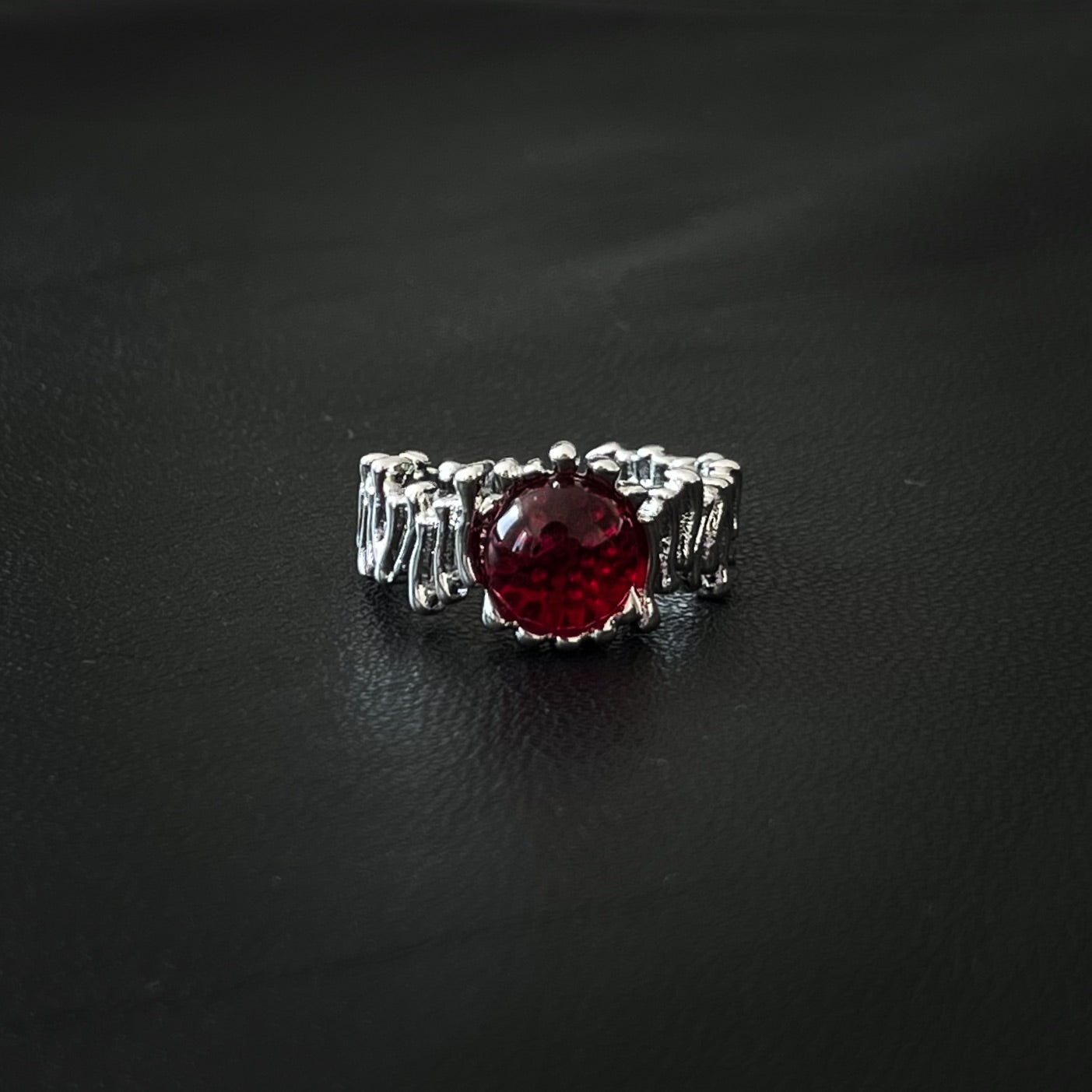Crimson Eternity Silver Ring