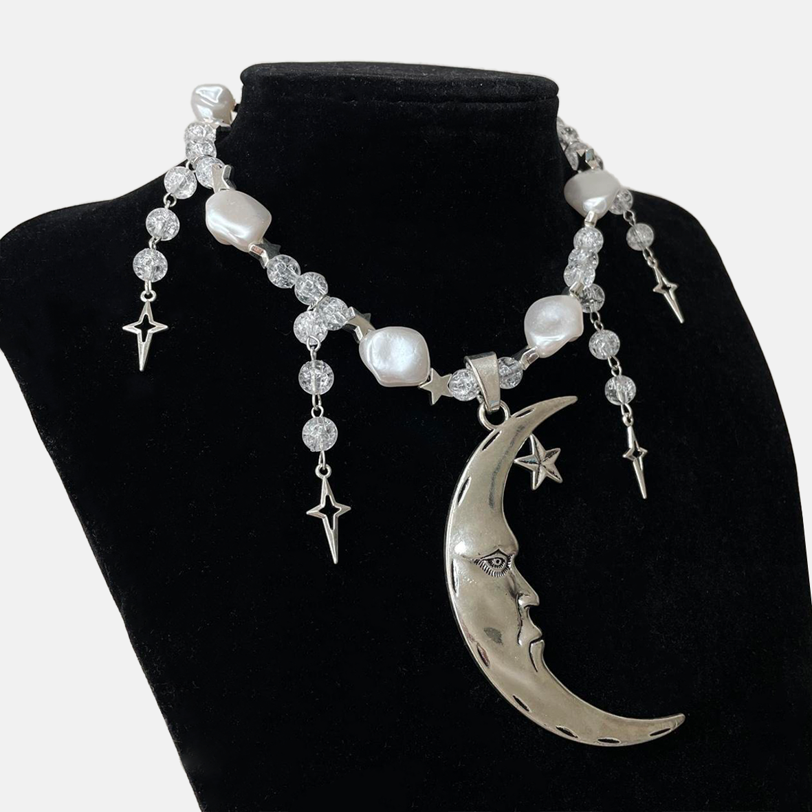 In the Company of Stars and Moon Necklace
