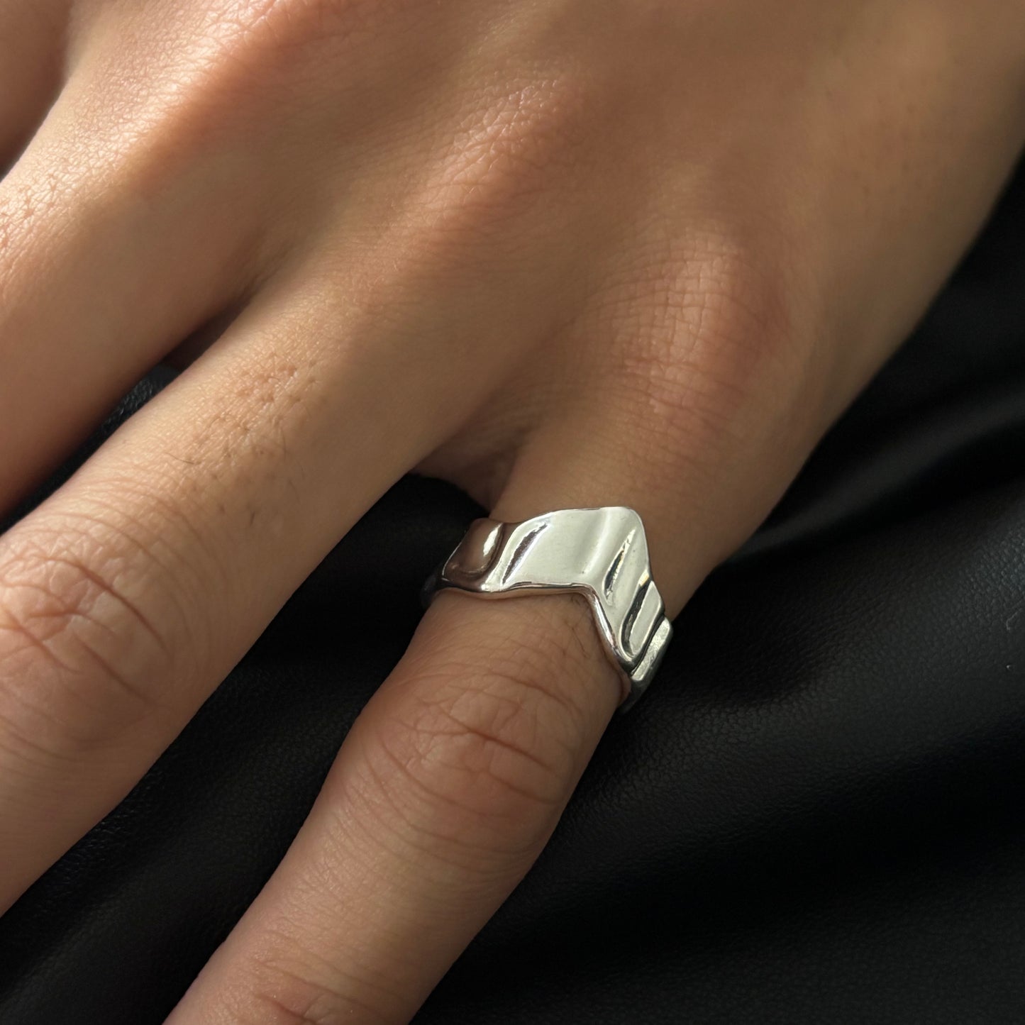 Modern Symmetry Band Ring