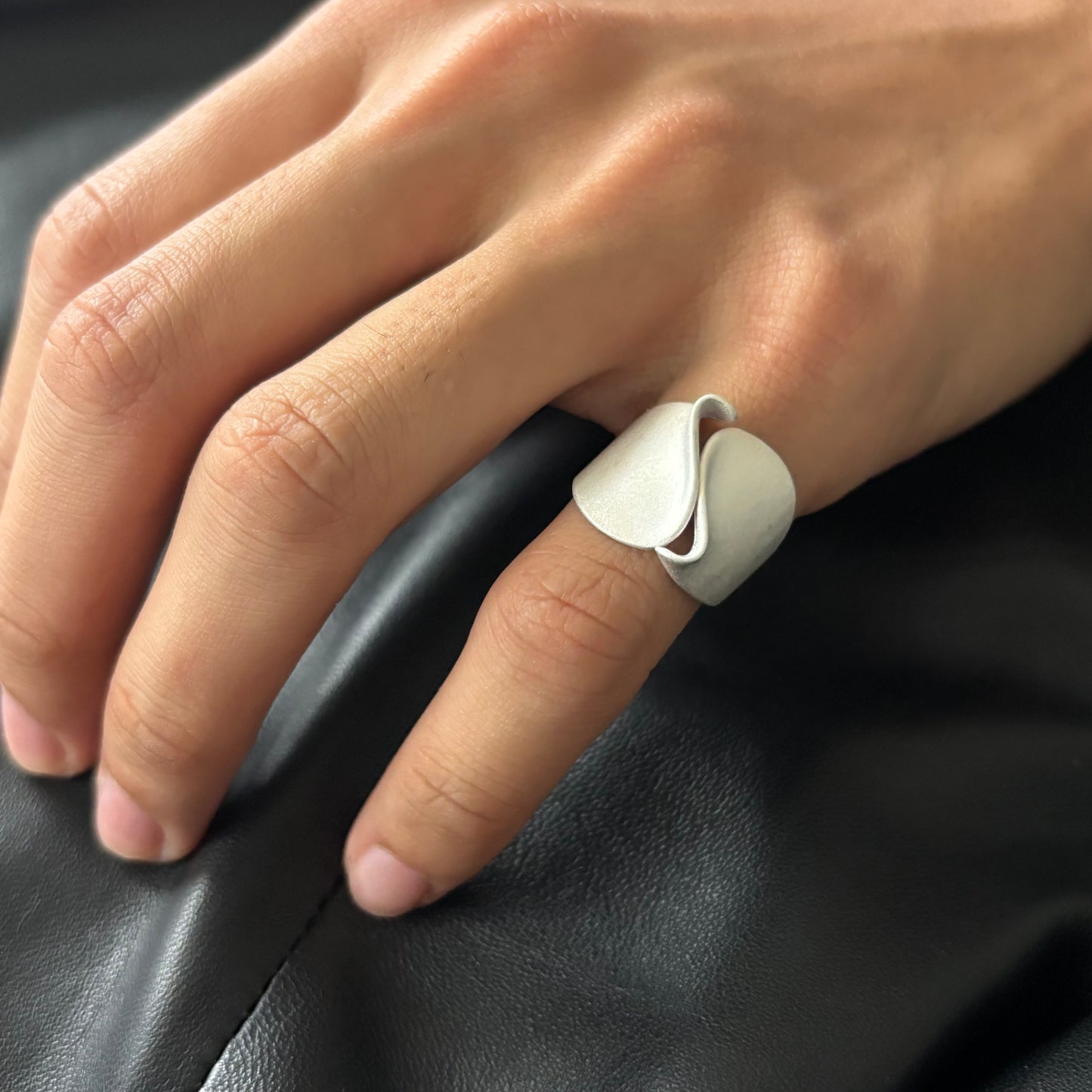 Waves of Silence Silver Ring