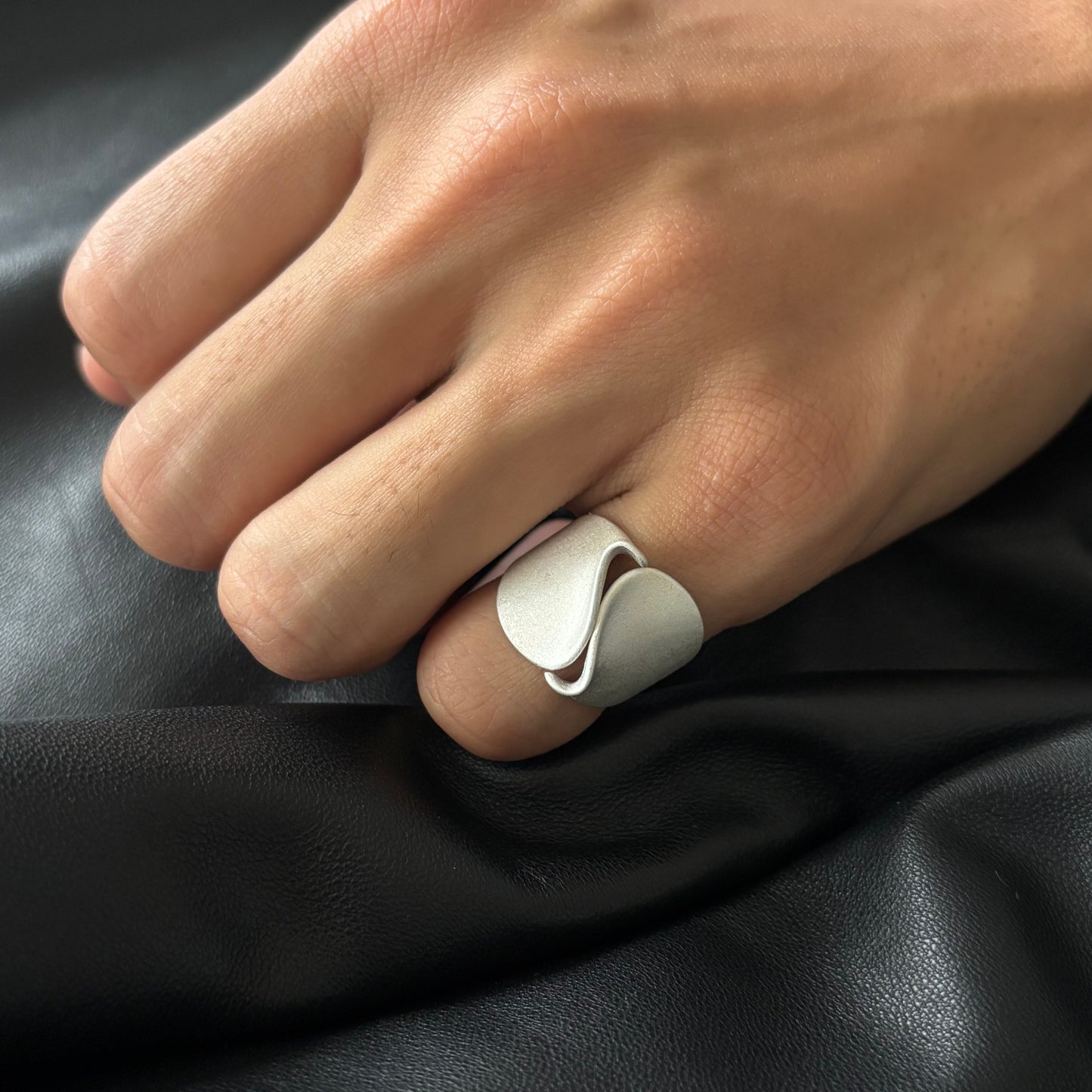 Waves of Silence Silver Ring