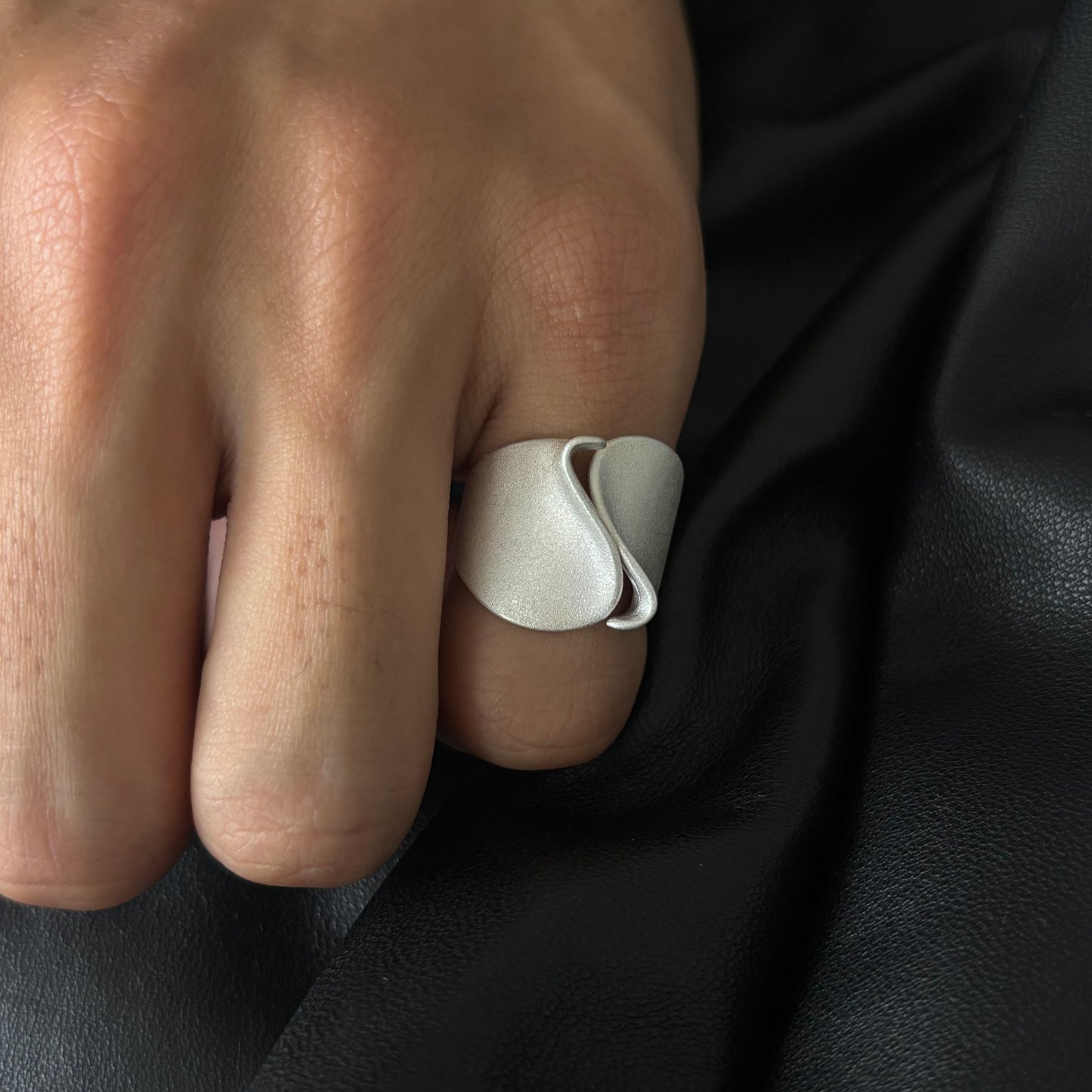Waves of Silence Silver Ring
