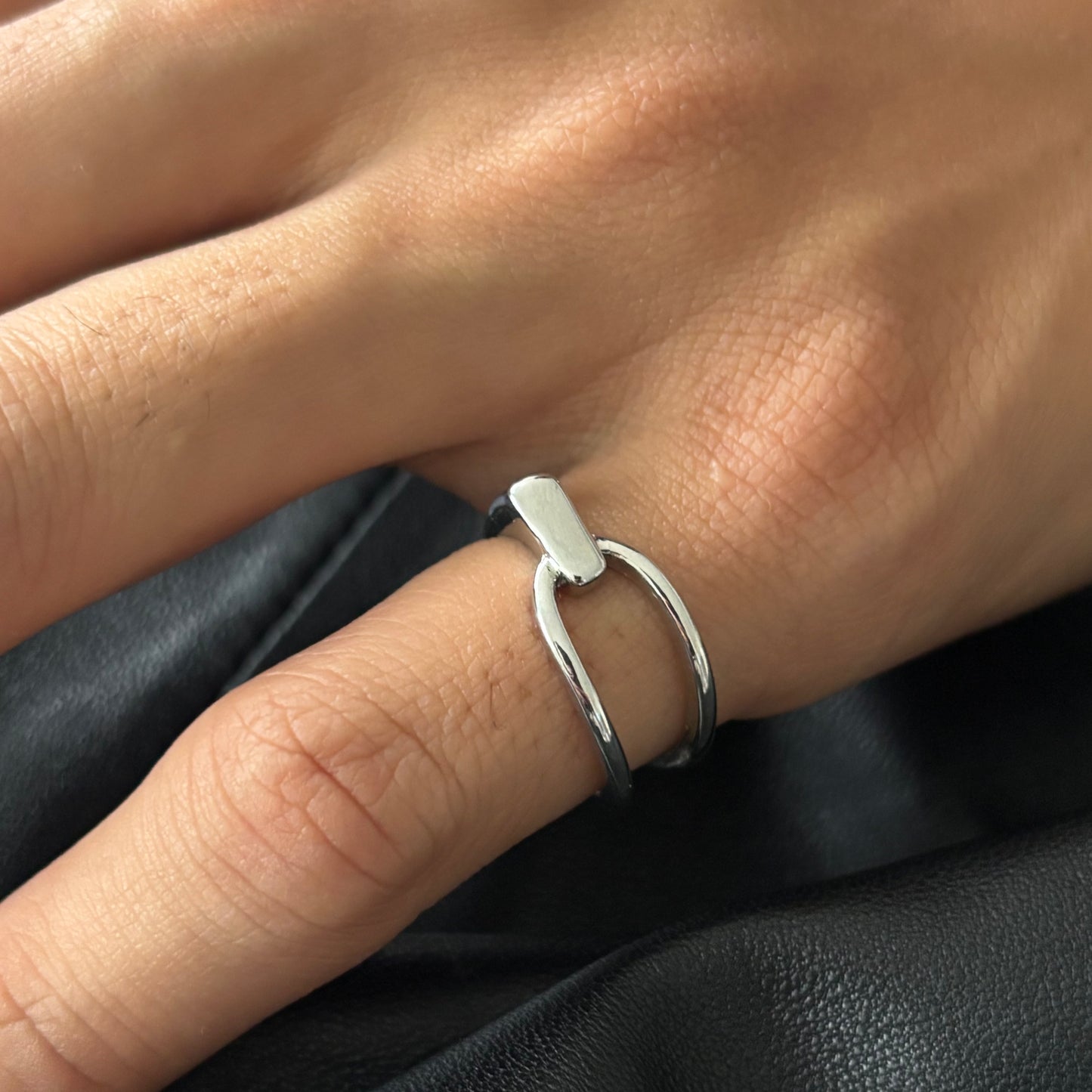 Asymmetry Unisex Silver Ring
