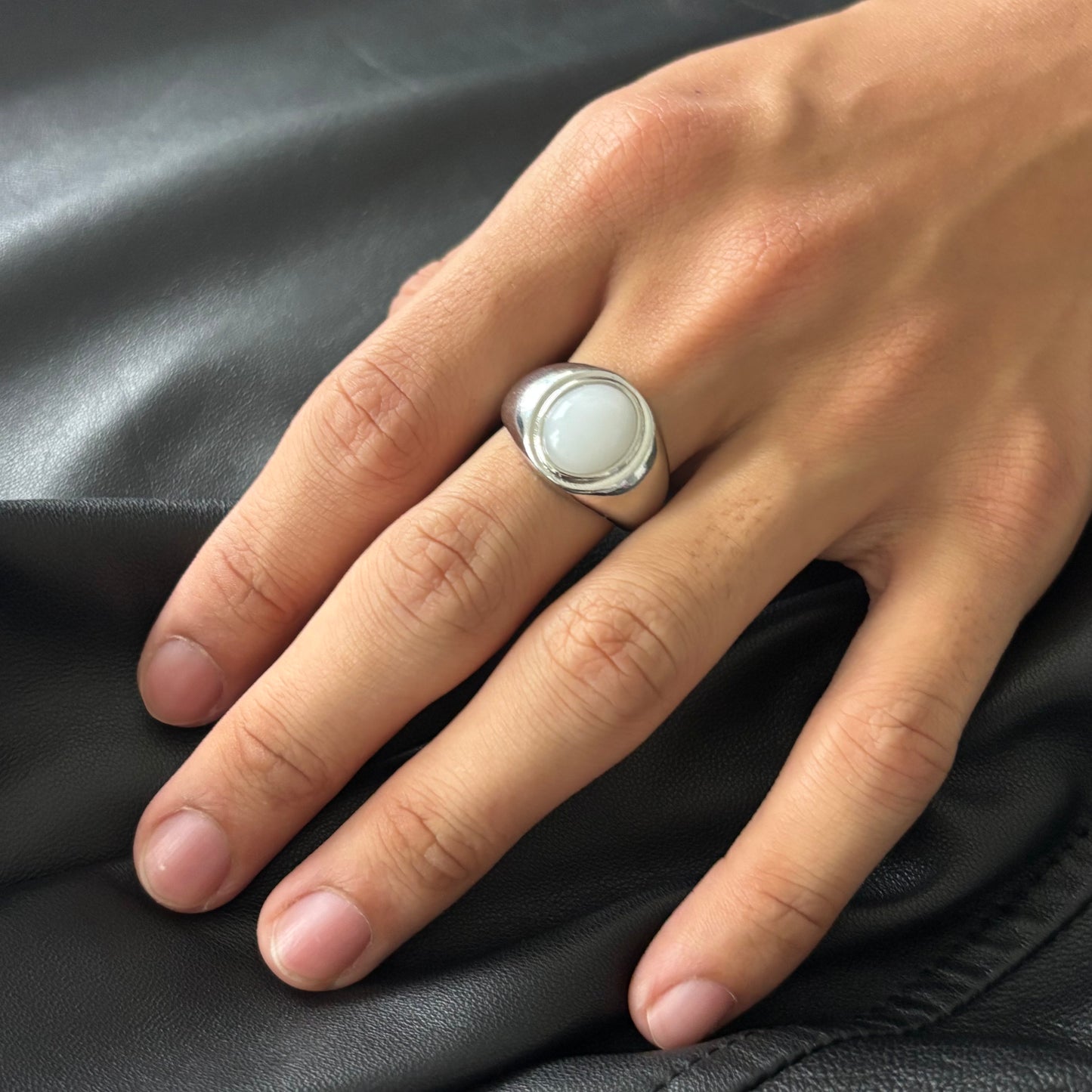 Whispering Stone Unisex Silver Ring