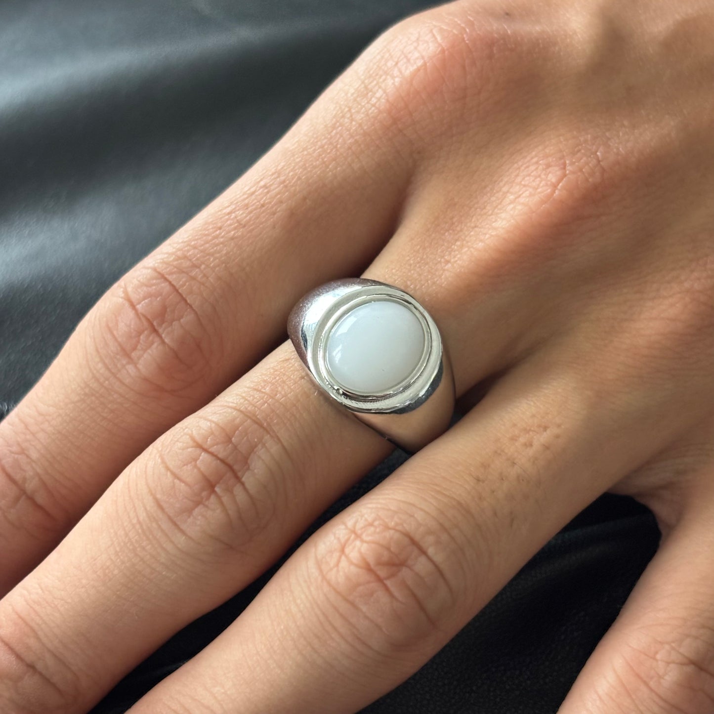 Whispering Stone Unisex Silver Ring