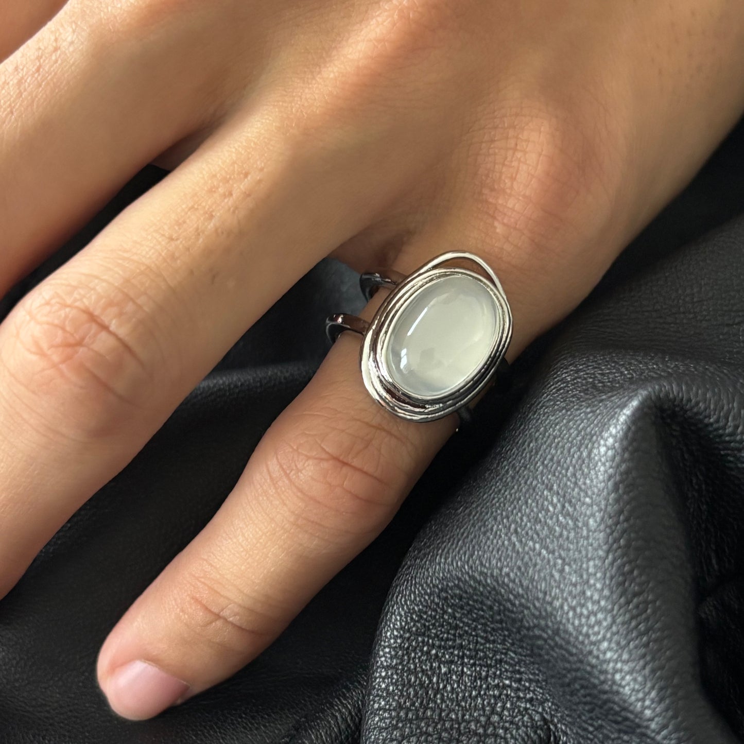 Ethereal Moonstone Unisex Silver Ring