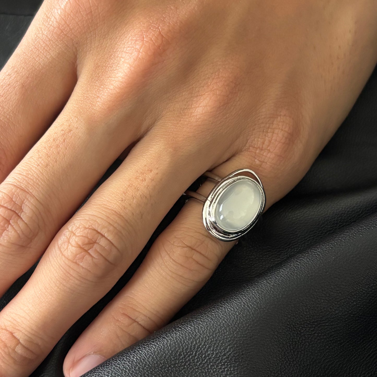 Ethereal Moonstone Unisex Silver Ring