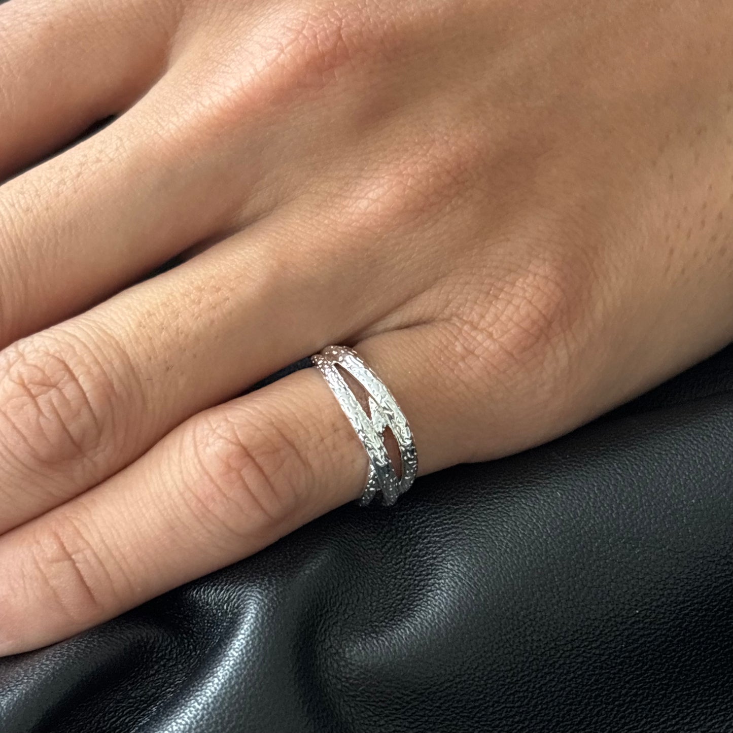 Circles Entwined Unisex Silver Ring