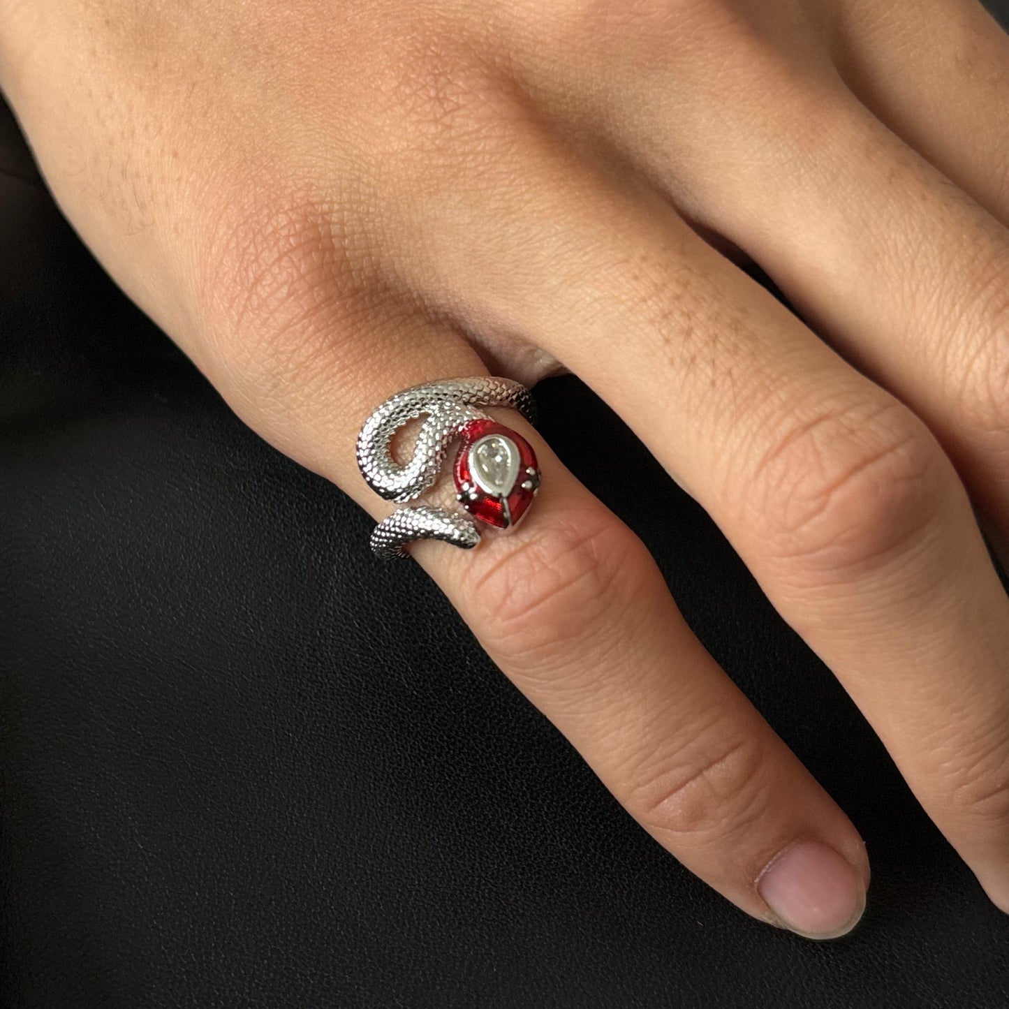 Crowned Serpent Gem Ring