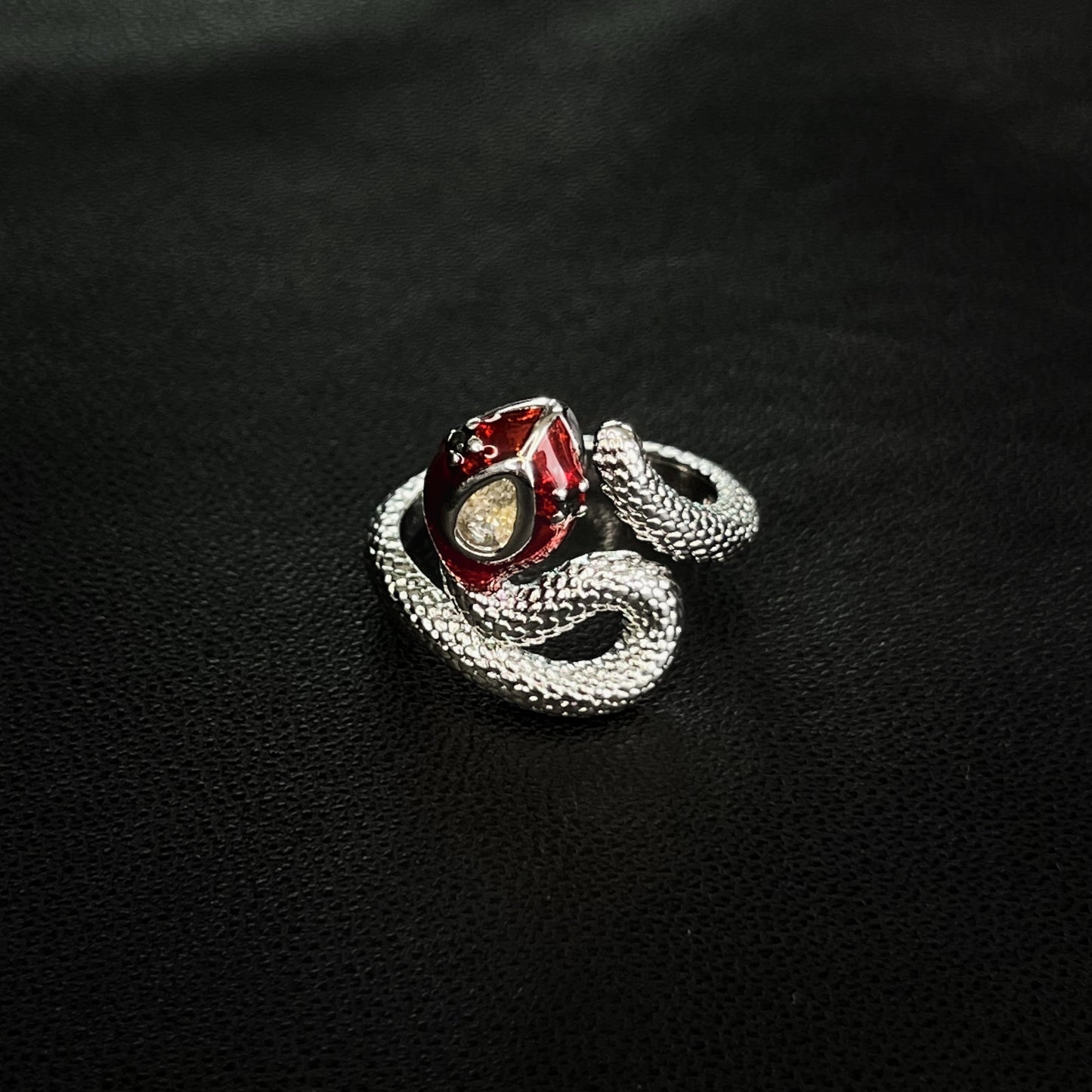 Crowned Serpent Gem Ring