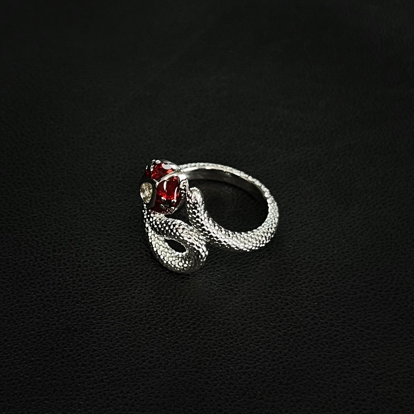 Crowned Serpent Gem Ring