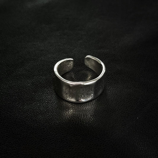 Minimal Style Bold Silver Ring