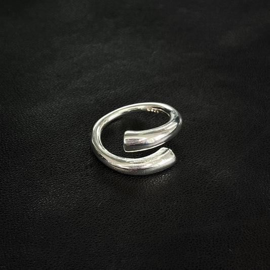 Intertwined Echoes Unisex Silver Ring