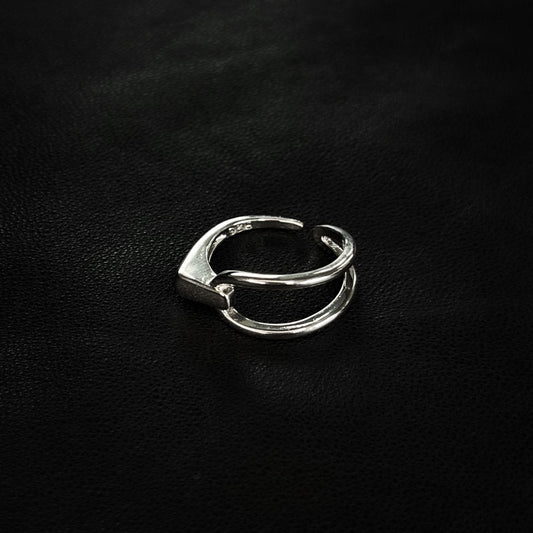 Asymmetry Unisex Silver Ring