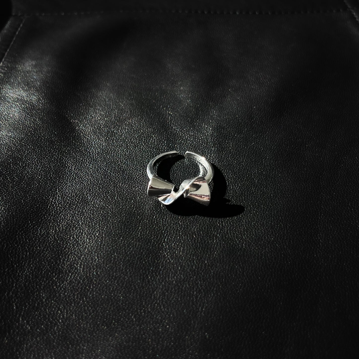 Fluttering Bow Silver Ring