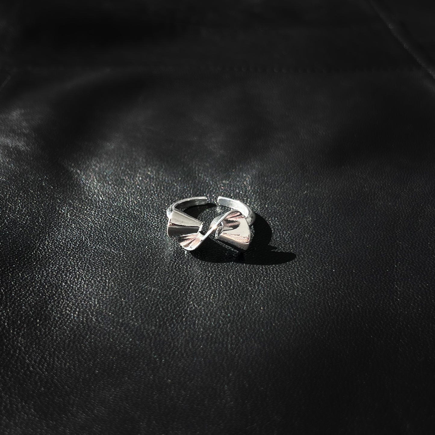 Fluttering Bow Silver Ring