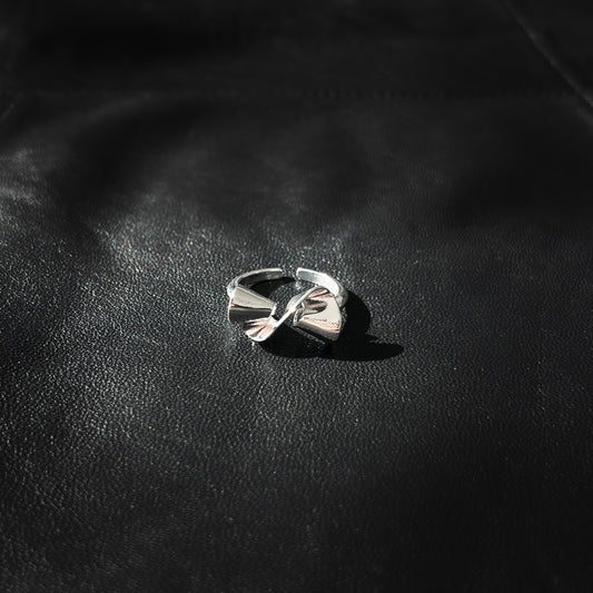 Fluttering Bow Silver Ring