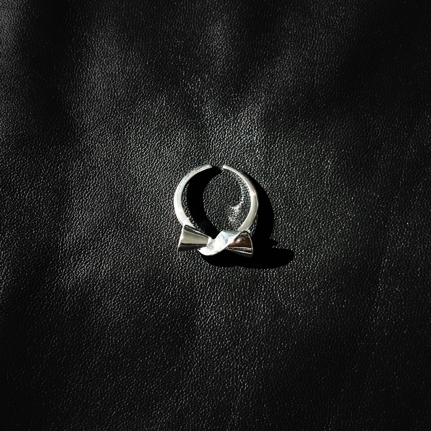Fluttering Bow Silver Ring