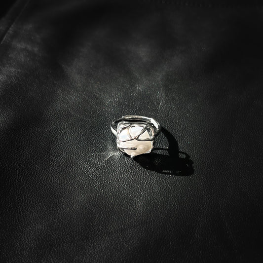 Sterling Silver Encased Pearl Ring
