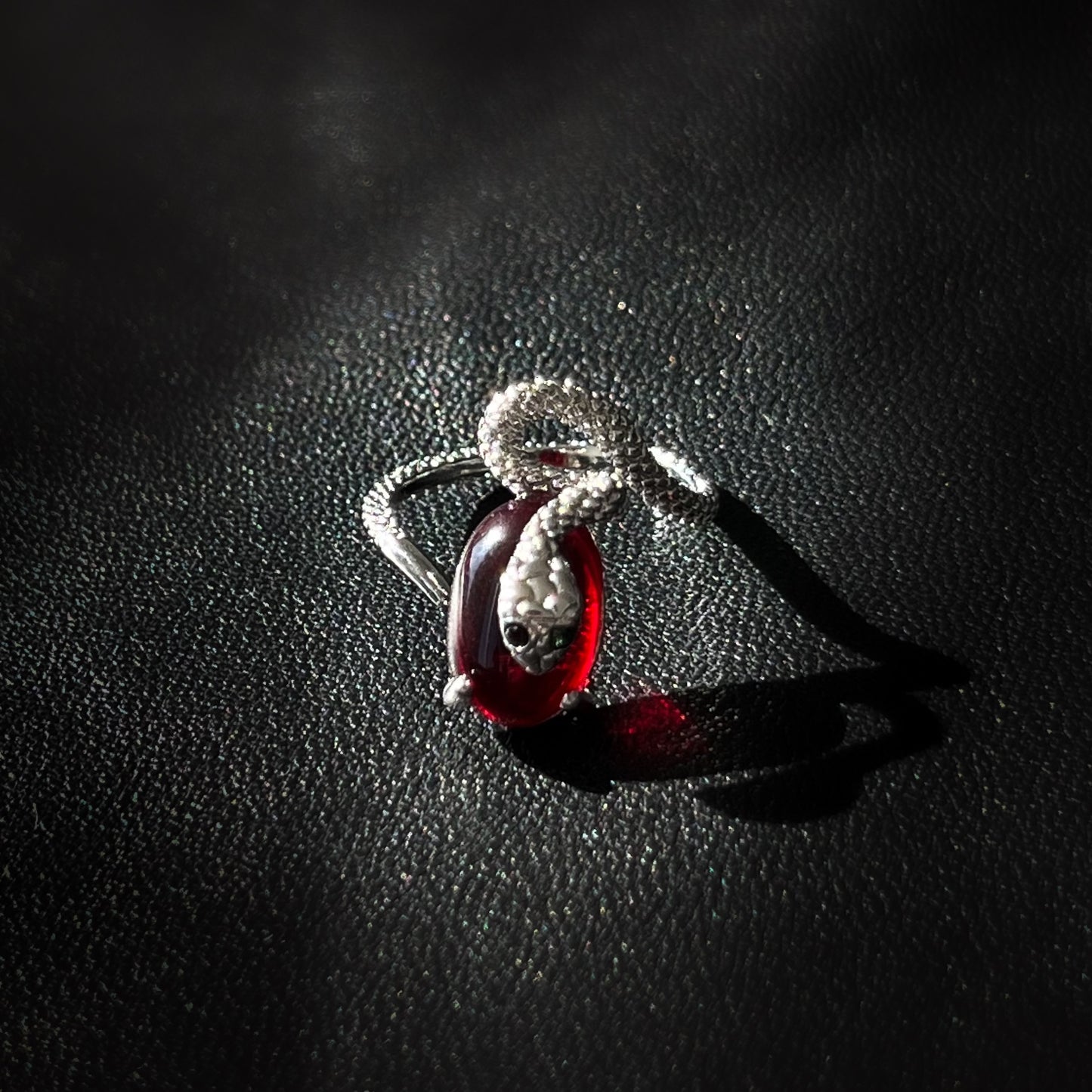 Scarlet Serpent Gem Unisex Ring