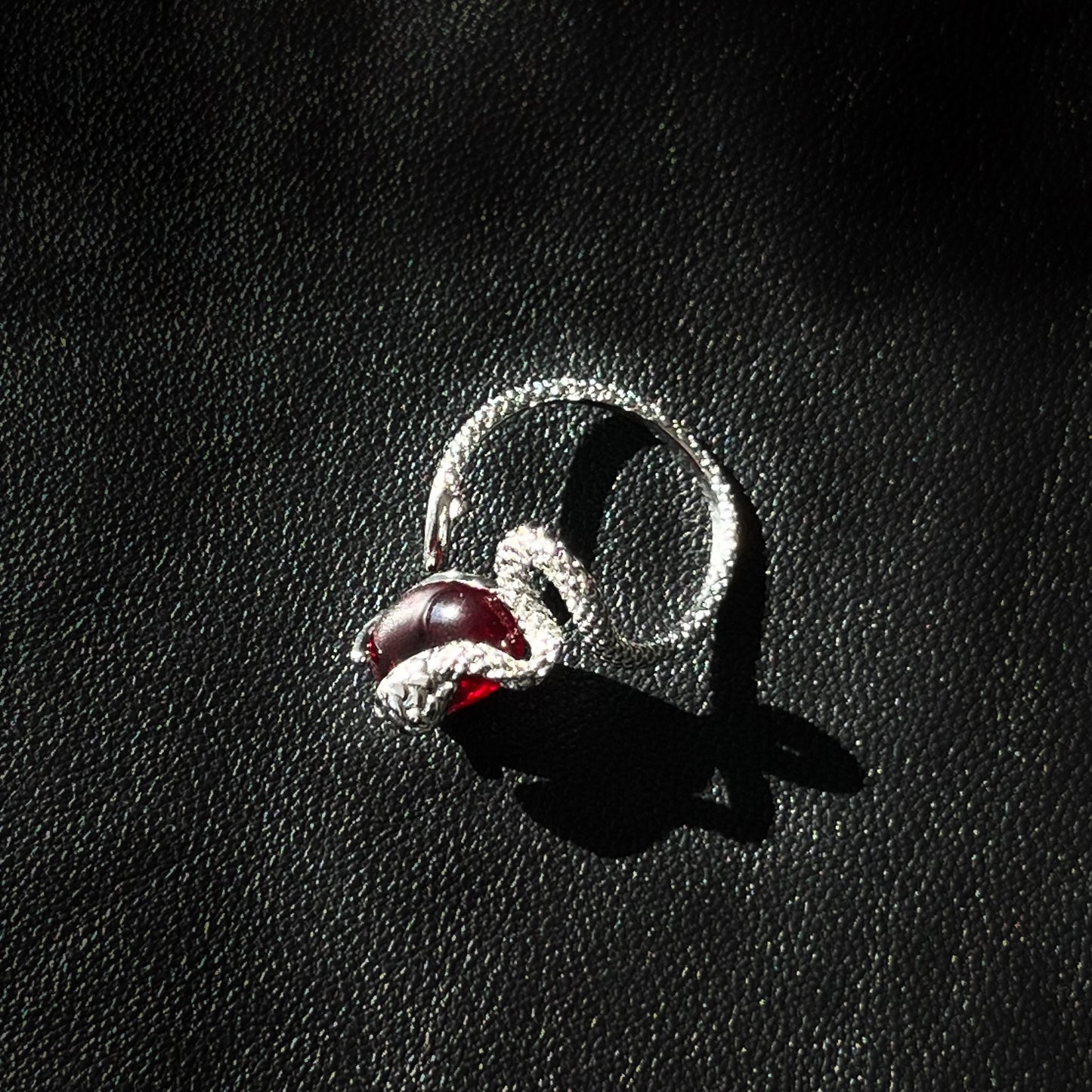 Scarlet Serpent Gem Unisex Ring