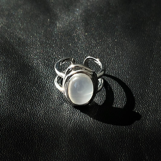Ethereal Moonstone Unisex Silver Ring