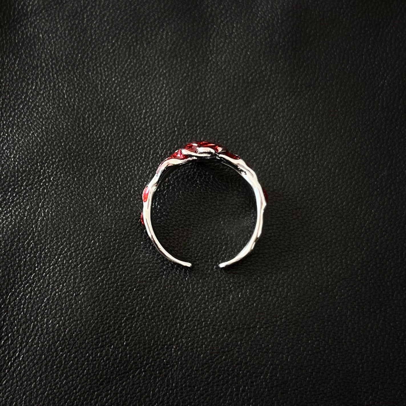 Bleeding Rose Unisex Silver Ring