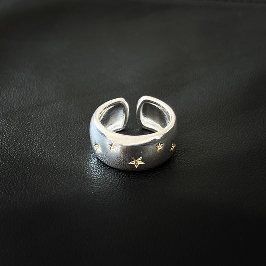 Starlit Embrace Silver Ring