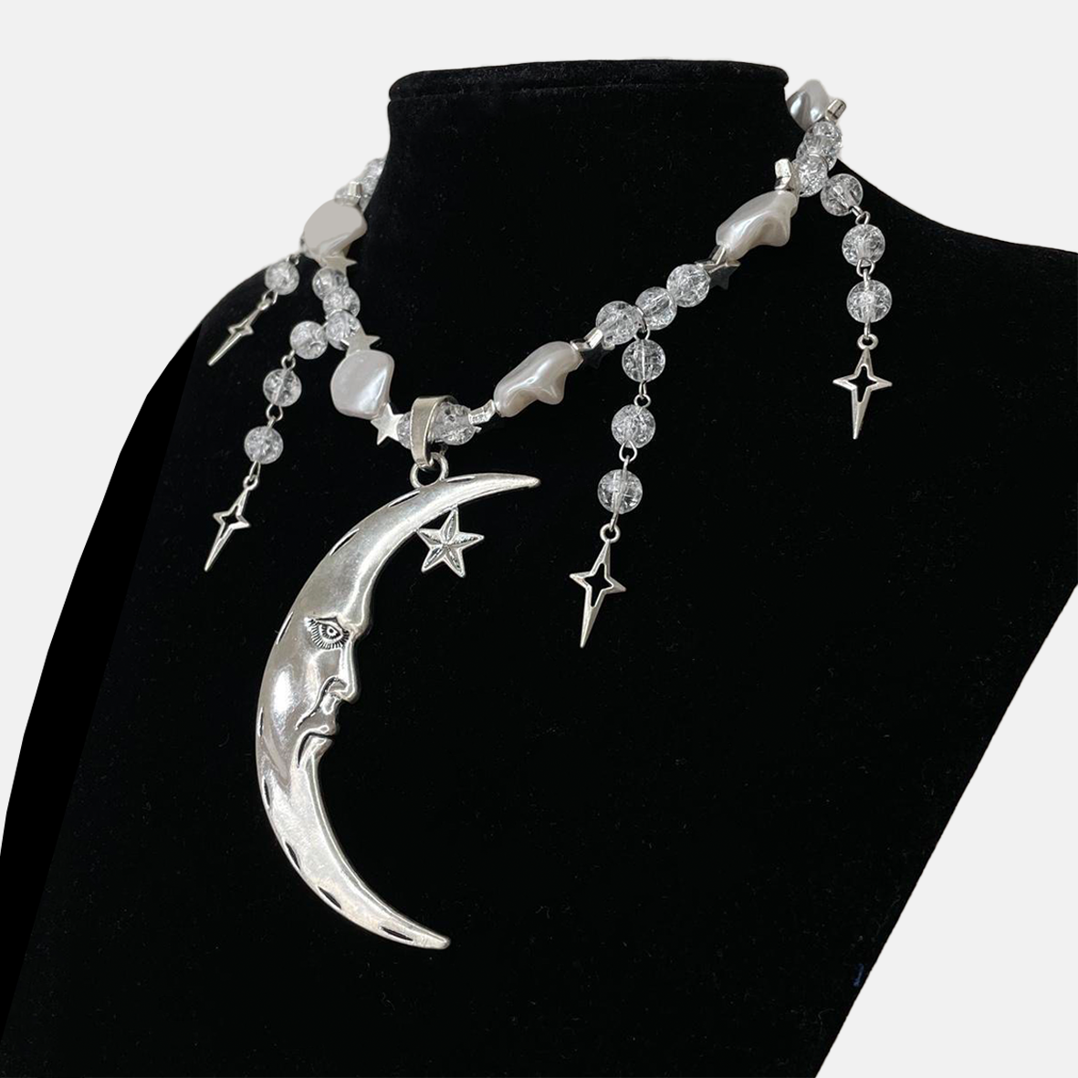 In the Company of Stars and Moon Necklace